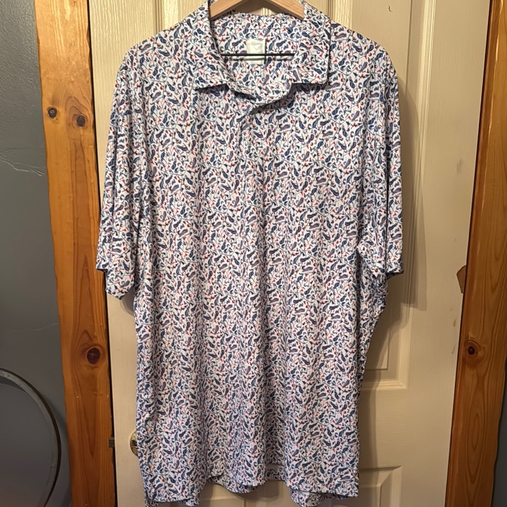 Callaway Blue and White Casual Button Down Shirt